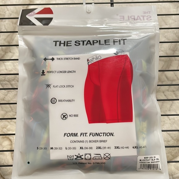 Men’s Ethika boxer briefs. 3XL. Black band, multicolored. - Picture 2 of 3